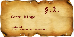 Garai Kinga névjegykártya